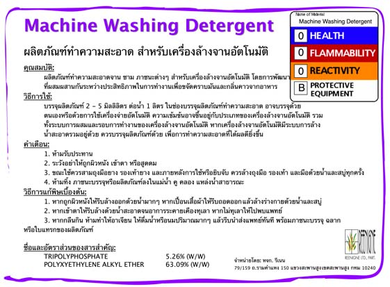 Machine Washing Detergents น้ำยาทำความสะอาดคราบสกปรกติดแน่น